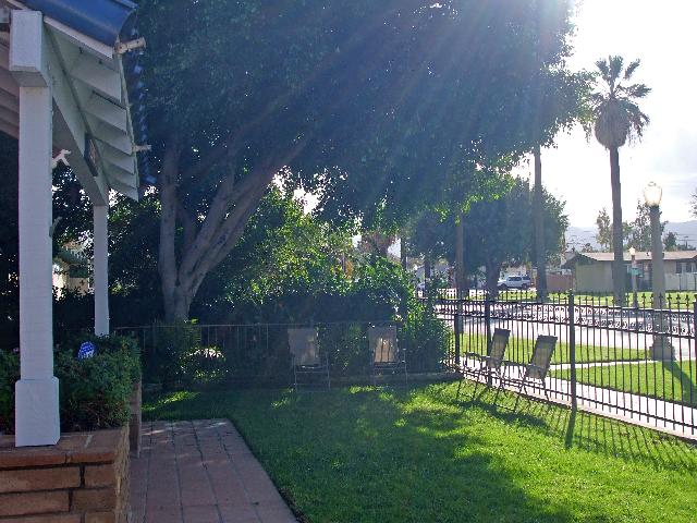 Sunny front yard seating